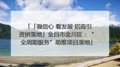 「强信心 看发展·招商引资拼落地」金昌市金川区：“全周期服务”助推项目落地