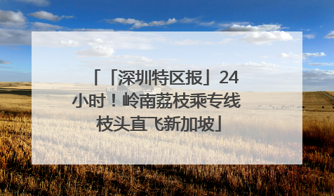 「深圳特区报」24小时！岭南荔枝乘专线 枝头直飞新加坡