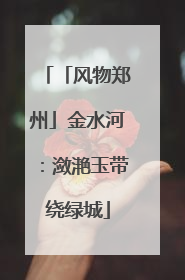 「风物郑州」金水河：潋滟玉带绕绿城