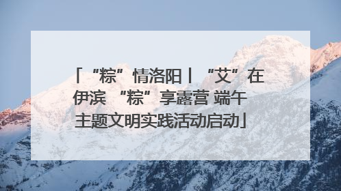 “粽”情洛阳丨“艾”在伊滨 “粽”享露营 端午主题文明实践活动启动