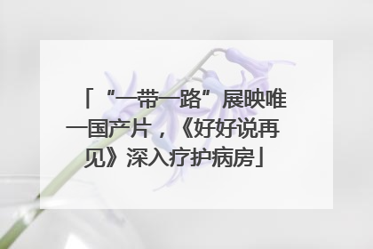 “一带一路”展映唯一国产片，《好好说再见》深入疗护病房
