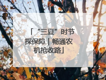 “三夏”时节探保障｜畅通农机抢收路