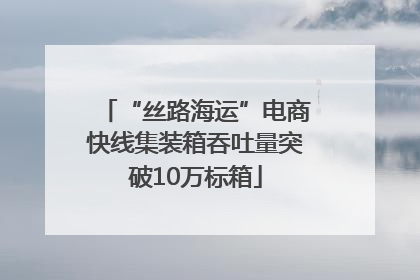 “丝路海运”电商快线集装箱吞吐量突破10万标箱