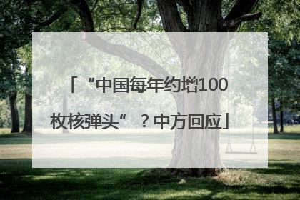“中国每年约增100枚核弹头”？中方回应