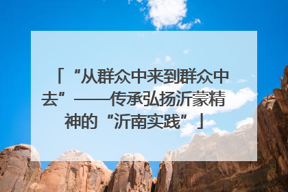 “从群众中来到群众中去”——传承弘扬沂蒙精神的“沂南实践”