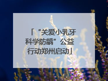 “关爱小乳牙科学防龋”公益行动郑州启动