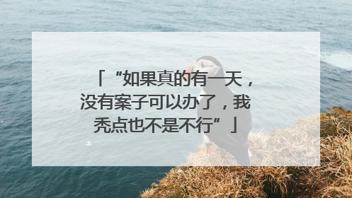 “如果真的有一天，没有案子可以办了，我秃点也不是不行”