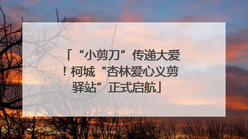 “小剪刀”传递大爱！柯城“杏林爱心义剪驿站”正式启航