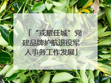 “戎耀任城”党建品牌护航退役军人事务工作发展