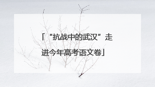 “抗战中的武汉”走进今年高考语文卷