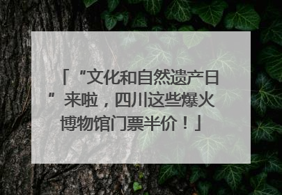 “文化和自然遗产日”来啦，四川这些爆火博物馆门票半价！