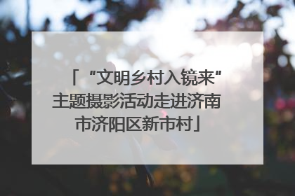 “文明乡村入镜来”主题摄影活动走进济南市济阳区新市村