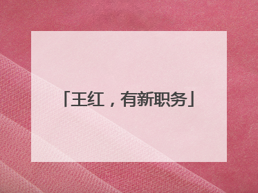 王红，有新职务