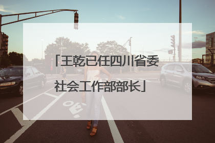 王乾已任四川省委社会工作部部长