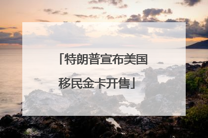 特朗普宣布美国移民金卡开售