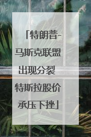 特朗普-马斯克联盟出现分裂 特斯拉股价承压下挫