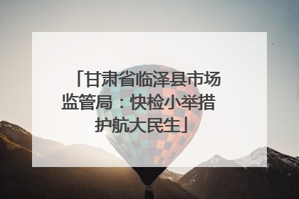 甘肃省临泽县市场监管局：快检小举措 护航大民生