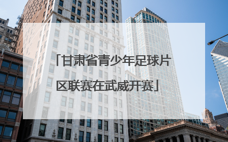 甘肃省青少年足球片区联赛在武威开赛