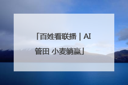 百姓看联播｜AI管田 小麦躺赢