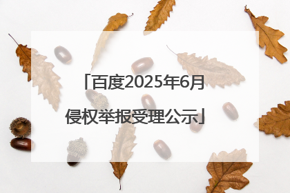 百度2025年6月侵权举报受理公示