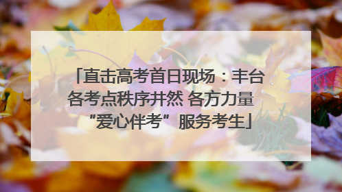 直击高考首日现场：丰台各考点秩序井然 各方力量“爱心伴考”服务考生