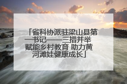 省科协派驻梁山县第一书记——三措并举 赋能乡村教育 助力黄河滩娃健康成长