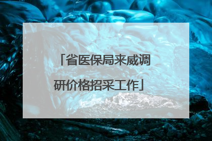 省医保局来威调研价格招采工作