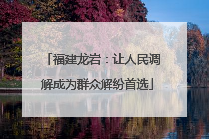 福建龙岩：让人民调解成为群众解纷首选