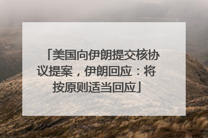 美国向伊朗提交核协议提案，伊朗回应：将按原则适当回应