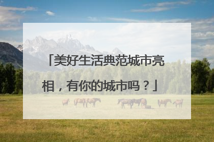 美好生活典范城市亮相，有你的城市吗？