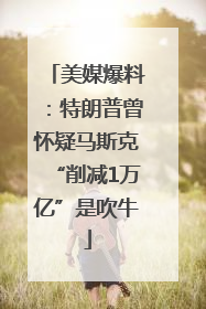 美媒爆料：特朗普曾怀疑马斯克“削减1万亿”是吹牛