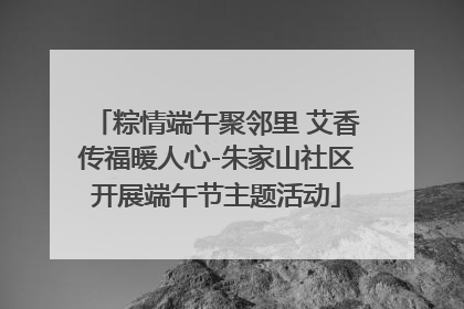 粽情端午聚邻里 艾香传福暖人心-朱家山社区开展端午节主题活动