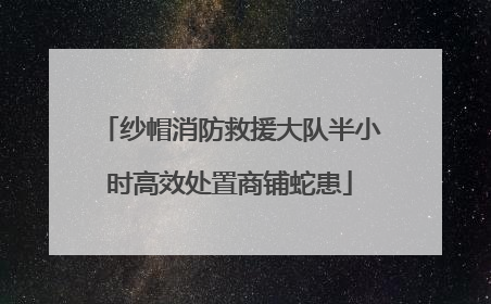 纱帽消防救援大队半小时高效处置商铺蛇患