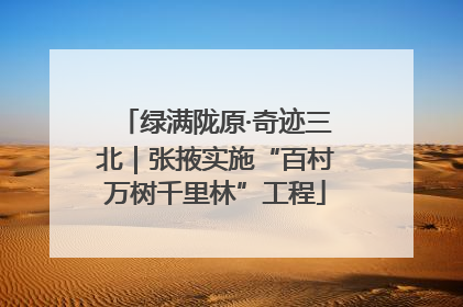 绿满陇原·奇迹三北｜张掖实施“百村万树千里林”工程