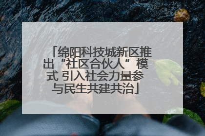 绵阳科技城新区推出“社区合伙人”模式 引入社会力量参与民生共建共治