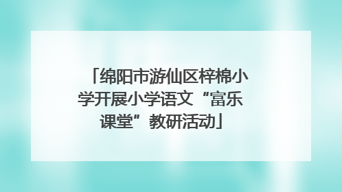 绵阳市游仙区梓棉小学开展小学语文“富乐课堂”教研活动