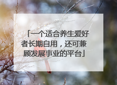 一个适合养生爱好者长期自用，还可兼顾发展事业的平台