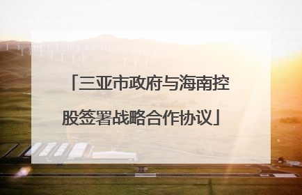 三亚市政府与海南控股签署战略合作协议