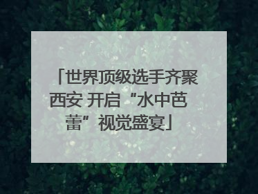 世界顶级选手齐聚西安 开启“水中芭蕾”视觉盛宴