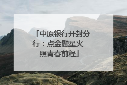 中原银行开封分行：点金融星火 照青春前程