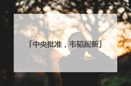 中央批准，韦韬履新