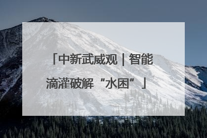 中新武威观｜智能滴灌破解“水困”
