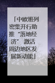 中欧班列密集开行助推“落地经济” 激活周边地区发展新动能