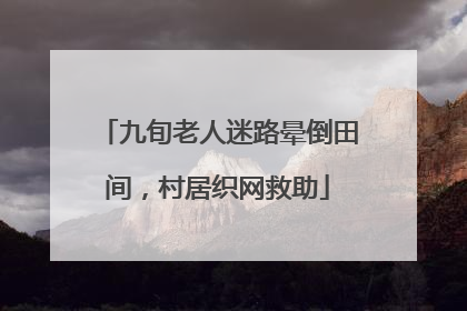 九旬老人迷路晕倒田间，村居织网救助