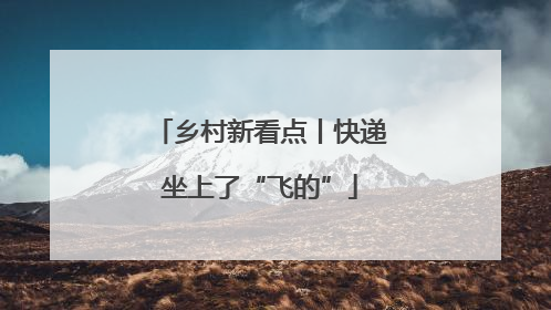 乡村新看点丨快递坐上了“飞的”