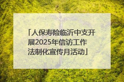人保寿险临沂中支开展2025年信访工作法制化宣传月活动