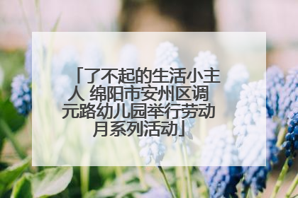 了不起的生活小主人 绵阳市安州区调元路幼儿园举行劳动月系列活动