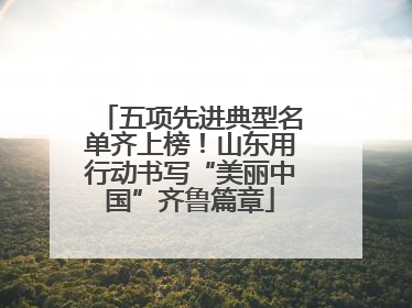 五项先进典型名单齐上榜！山东用行动书写“美丽中国”齐鲁篇章