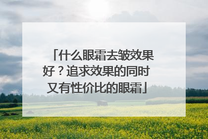 什么眼霜去皱效果好？追求效果的同时又有性价比的眼霜