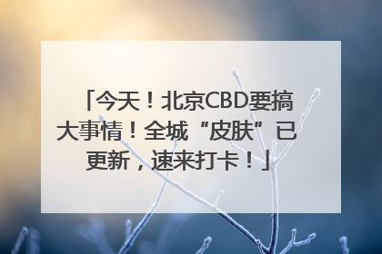 今天！北京CBD要搞大事情！全城“皮肤”已更新，速来打卡！